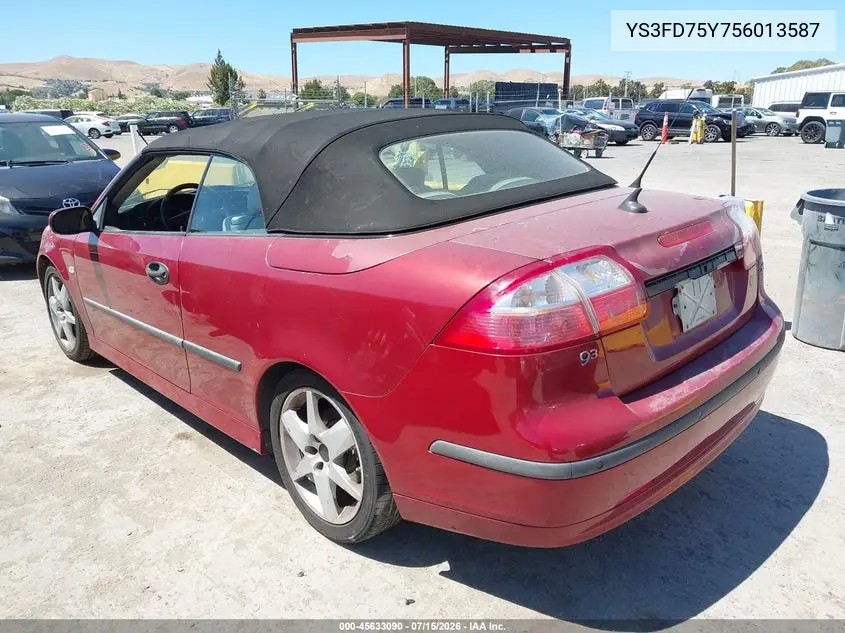 2005 Saab 9-3 Arc VIN: YS3FD75Y756013587 Lot: 45633090
