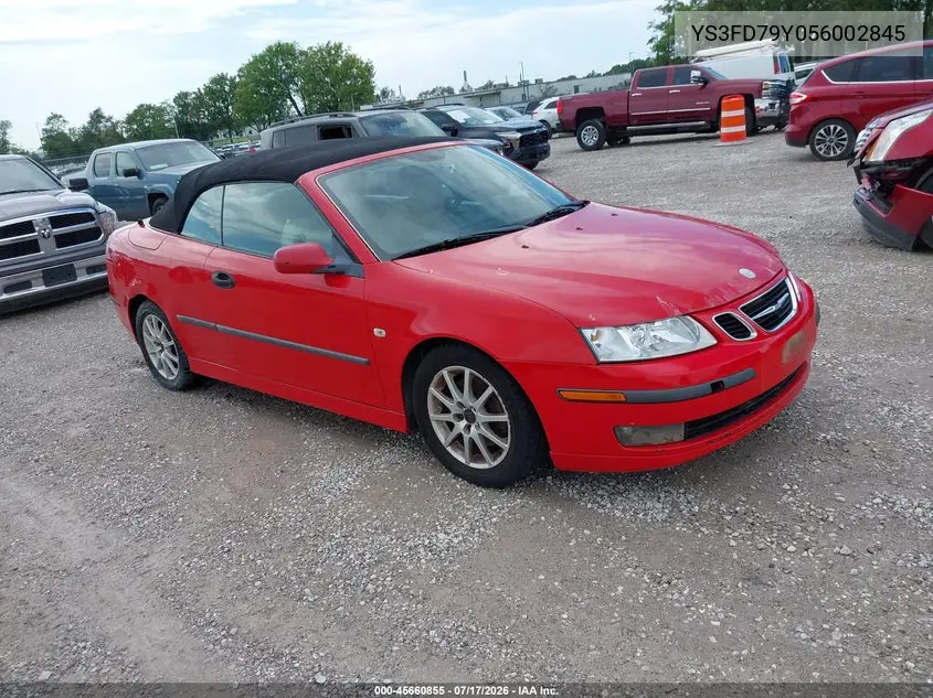 2005 Saab 9-3 Arc VIN: YS3FD79Y056002845 Lot: 45660855