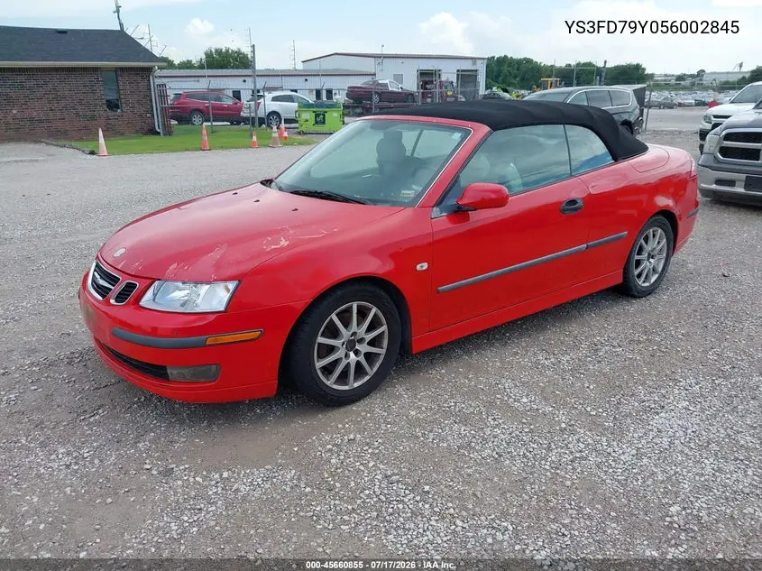 2005 Saab 9-3 Arc VIN: YS3FD79Y056002845 Lot: 45660855