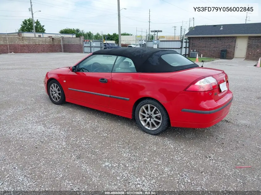 2005 Saab 9-3 Arc VIN: YS3FD79Y056002845 Lot: 45660855