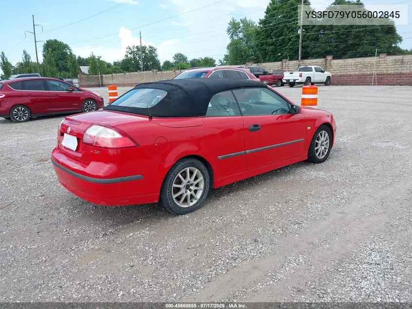 2005 Saab 9-3 Arc VIN: YS3FD79Y056002845 Lot: 45660855