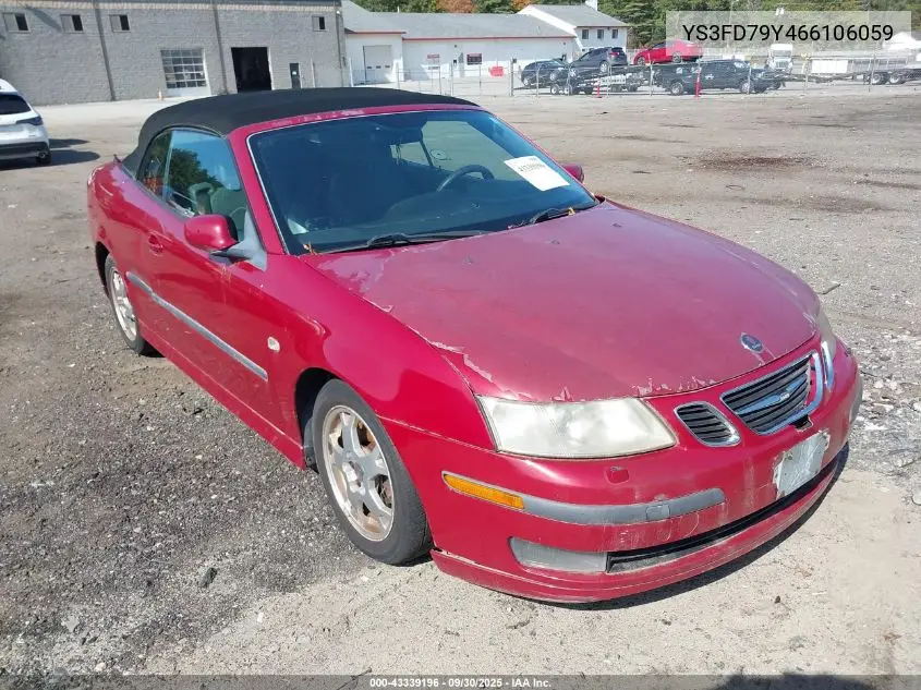 2006 Saab 9-3 2.0T VIN: YS3FD79Y466106059 Lot: 43339196