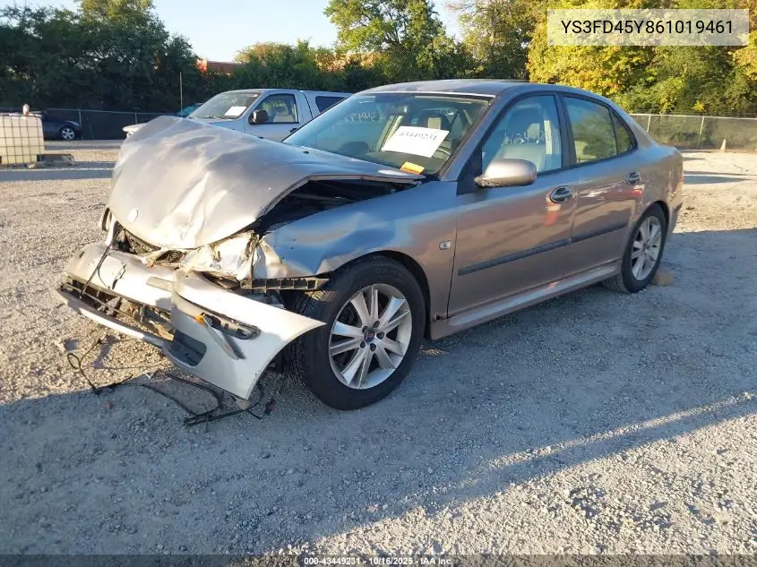 2006 Saab 9-3 2.0T VIN: YS3FD45Y861019461 Lot: 43449231
