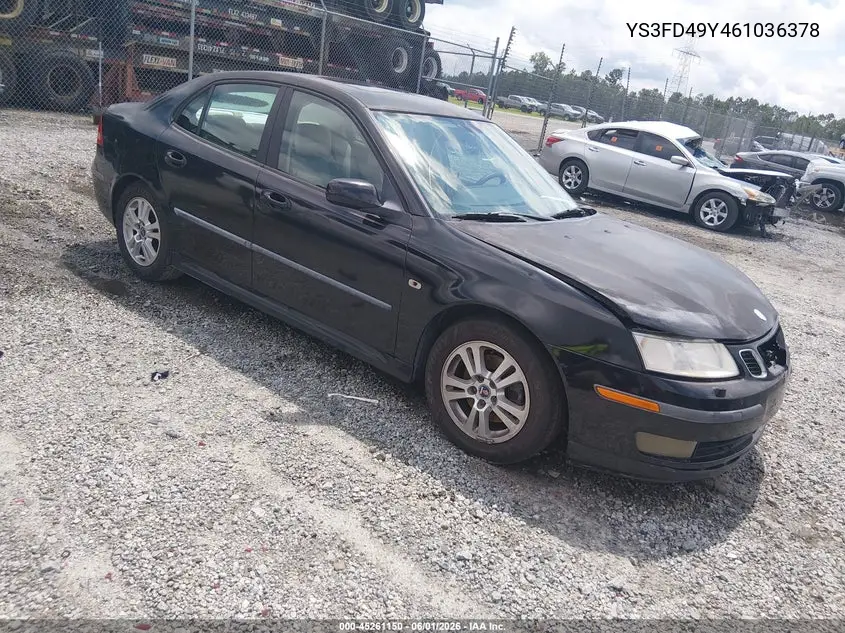 2006 Saab 9-3 2.0T VIN: YS3FD49Y961026378 Lot: 45261150