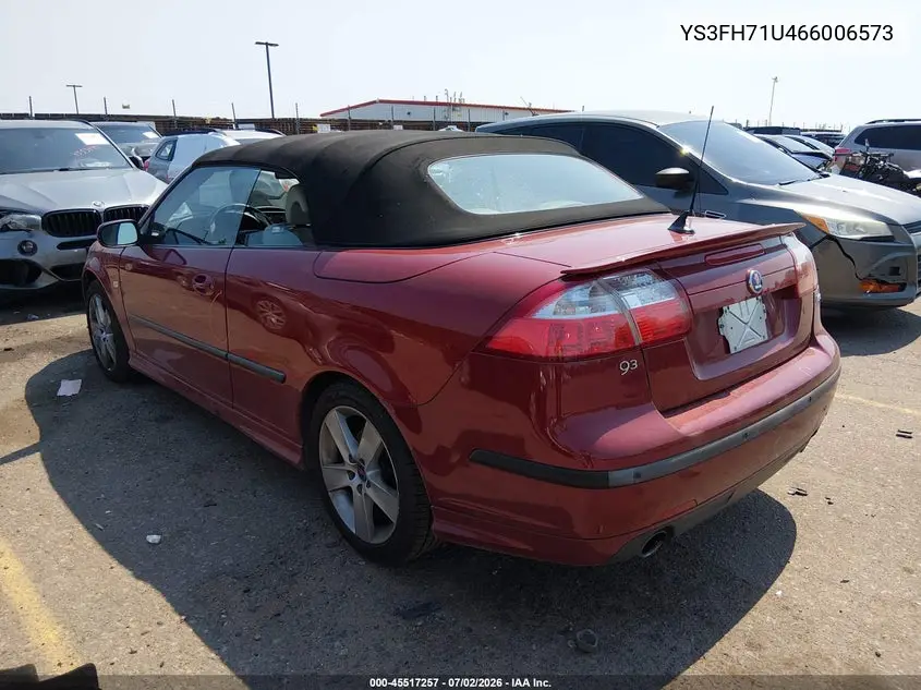 2006 Saab 9-3 Aero VIN: YS3FH71U466006573 Lot: 45517257