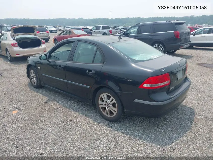 2006 Saab 9-3 2.0T VIN: YS3FD49Y161006058 Lot: 45652411