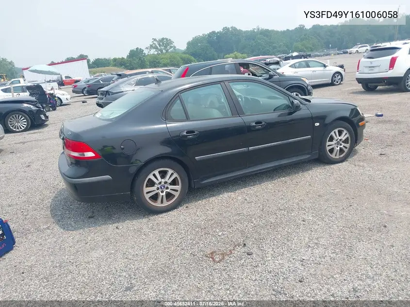2006 Saab 9-3 2.0T VIN: YS3FD49Y161006058 Lot: 45652411