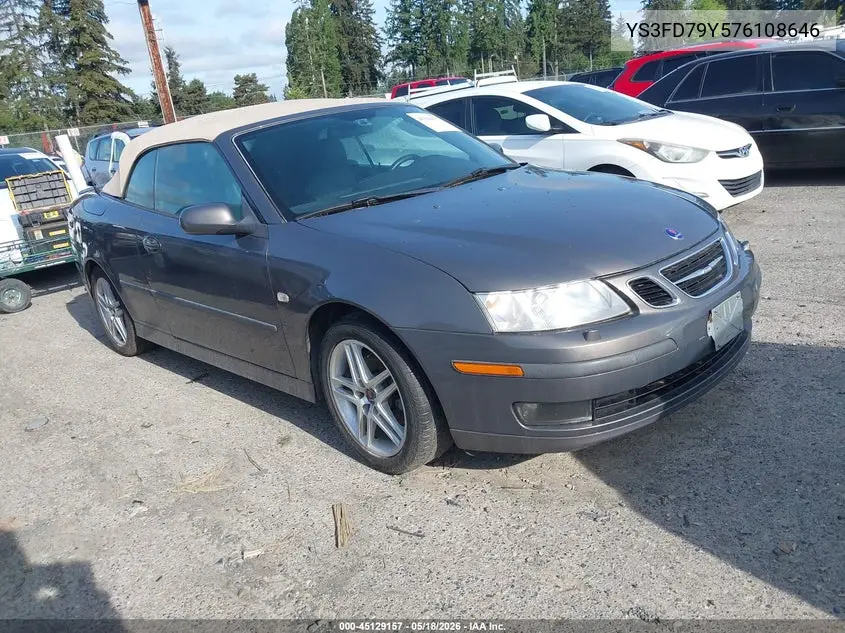 2007 Saab 9-3 2.0T VIN: YS3FD79Y576108646 Lot: 45129157