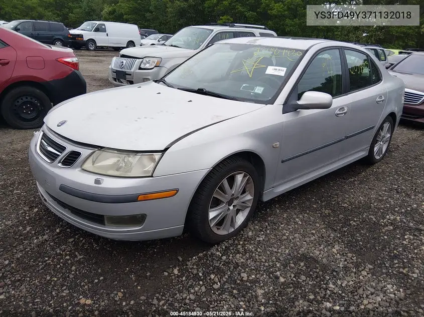 2007 Saab 9-3 2.0T VIN: YS3FD49Y371132018 Lot: 45184930
