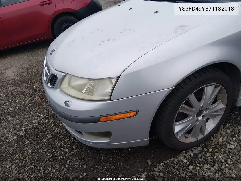 2007 Saab 9-3 2.0T VIN: YS3FD49Y371132018 Lot: 45184930