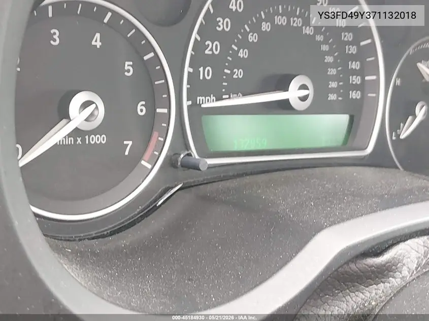 2007 Saab 9-3 2.0T VIN: YS3FD49Y371132018 Lot: 45184930