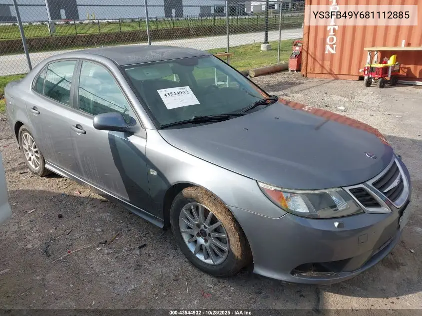 2008 Saab 9-3 2.0T VIN: YS3FB49Y681112885 Lot: 43544932