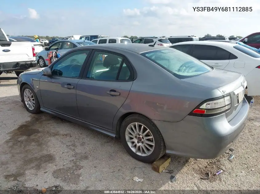2008 Saab 9-3 2.0T VIN: YS3FB49Y681112885 Lot: 43544932