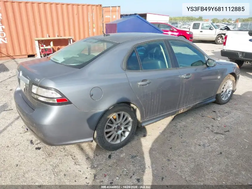 2008 Saab 9-3 2.0T VIN: YS3FB49Y681112885 Lot: 43544932