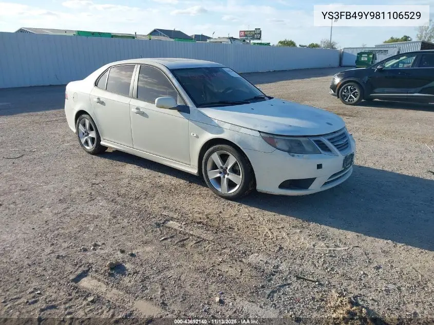 2008 Saab 9-3 2.0T VIN: YS3FB49Y981106529 Lot: 43692140