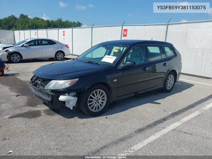 2008 Saab 9-3 Sportcombi VIN: YS3FB59Y381153075 Lot: 45450862