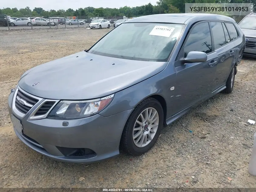 2008 Saab 9-3 Sportcombi VIN: YS3FB59Y381014953 Lot: 45503781
