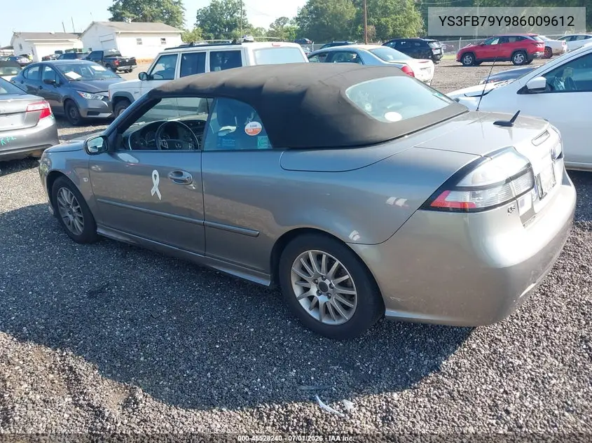2008 Saab 9-3 2.0T VIN: YS3FB79Y986009612 Lot: 45528240