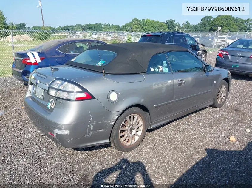 2008 Saab 9-3 2.0T VIN: YS3FB79Y986009612 Lot: 45528240