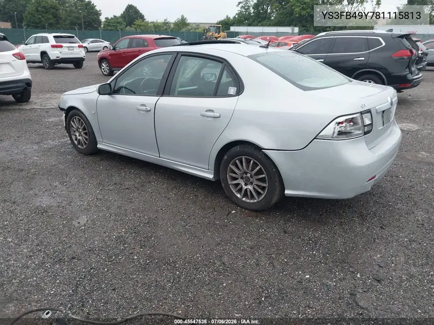 2008 Saab 9-3 2.0T VIN: YS3FB49Y781115813 Lot: 45547536