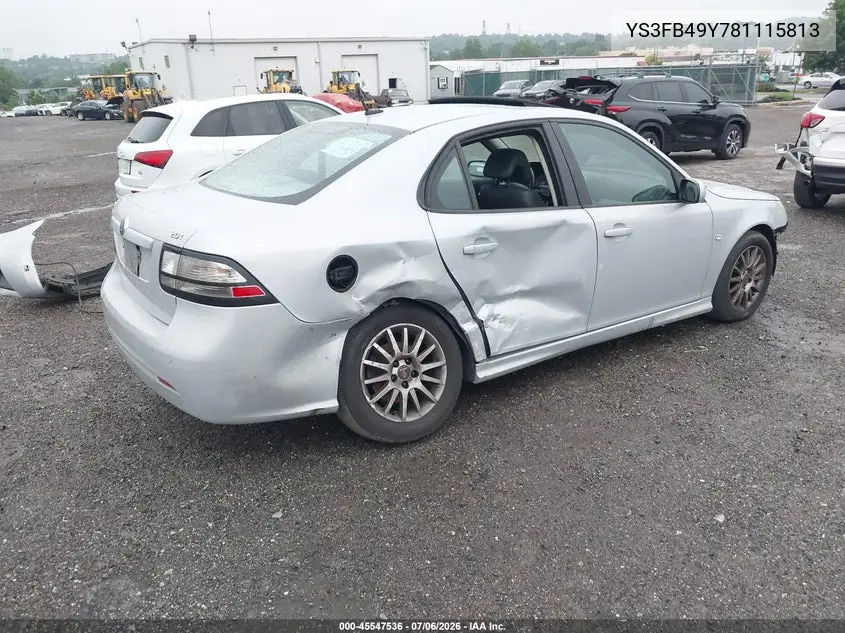 2008 Saab 9-3 2.0T VIN: YS3FB49Y781115813 Lot: 45547536