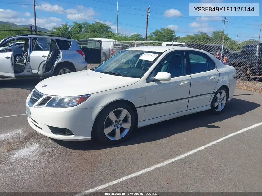 2008 Saab 9-3 2.0T VIN: YS3FB49Y181126144 Lot: 45593530