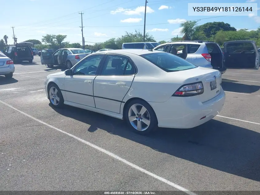 2008 Saab 9-3 2.0T VIN: YS3FB49Y181126144 Lot: 45593530
