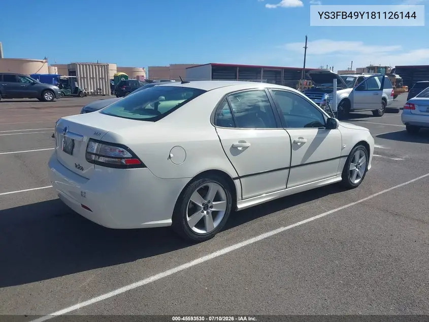 2008 Saab 9-3 2.0T VIN: YS3FB49Y181126144 Lot: 45593530