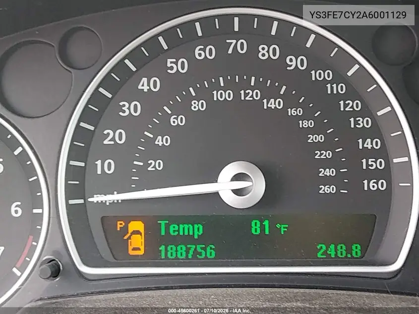 2010 Saab 9-3 VIN: YS3FE7CY2A6001129 Lot: 45600261