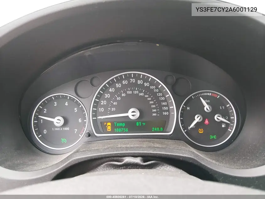 2010 Saab 9-3 VIN: YS3FE7CY2A6001129 Lot: 45600261