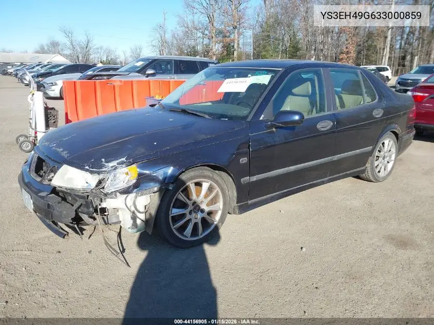 2003 Saab 9-5 Aero VIN: YS3EH49G633000859 Lot: 44156905
