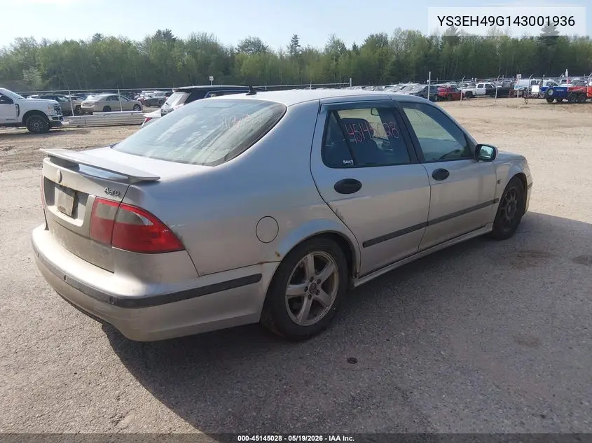 2004 Saab 9-5 Aero VIN: YS3EH49G143001936 Lot: 45145028