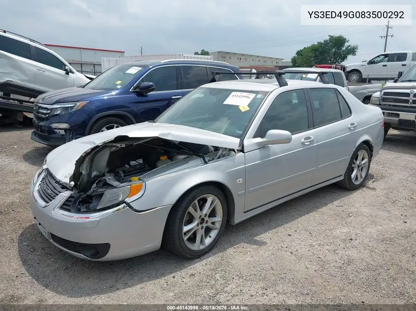 2008 Saab 9-5 2.3T VIN: YS3ED49G083500292 Lot: 45143996