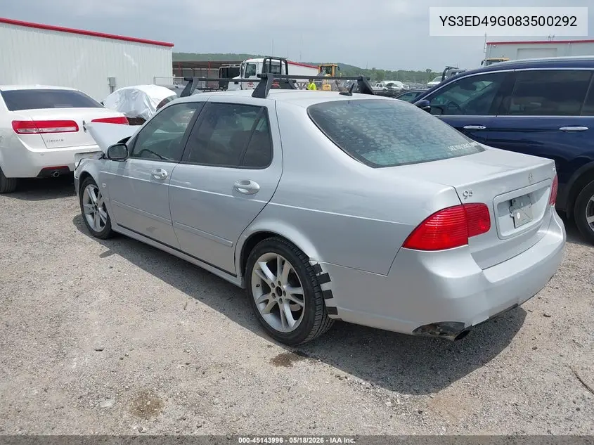 2008 Saab 9-5 2.3T VIN: YS3ED49G083500292 Lot: 45143996