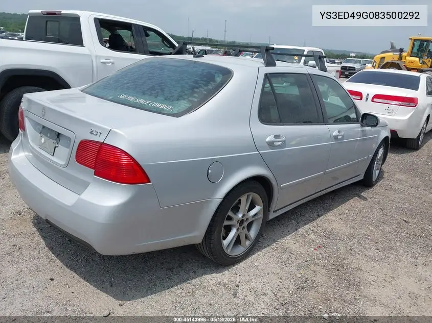 2008 Saab 9-5 2.3T VIN: YS3ED49G083500292 Lot: 45143996