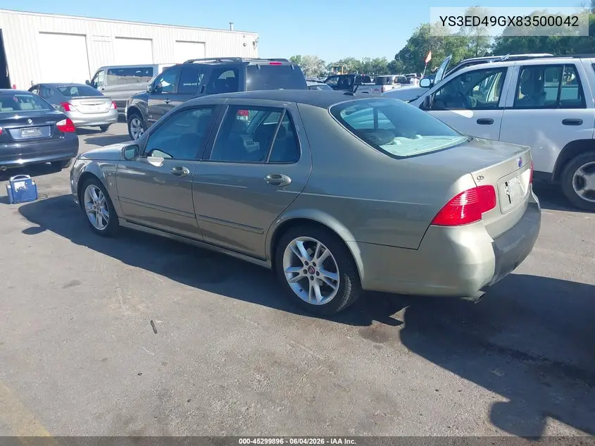 2008 Saab 9-5 2.3T VIN: YS3ED49GX83500042 Lot: 45299896