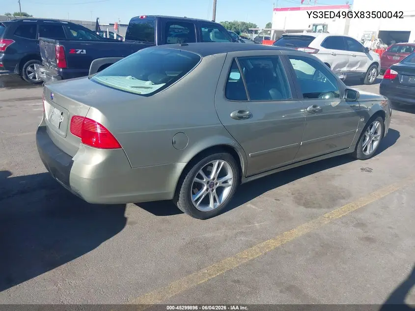 2008 Saab 9-5 2.3T VIN: YS3ED49GX83500042 Lot: 45299896