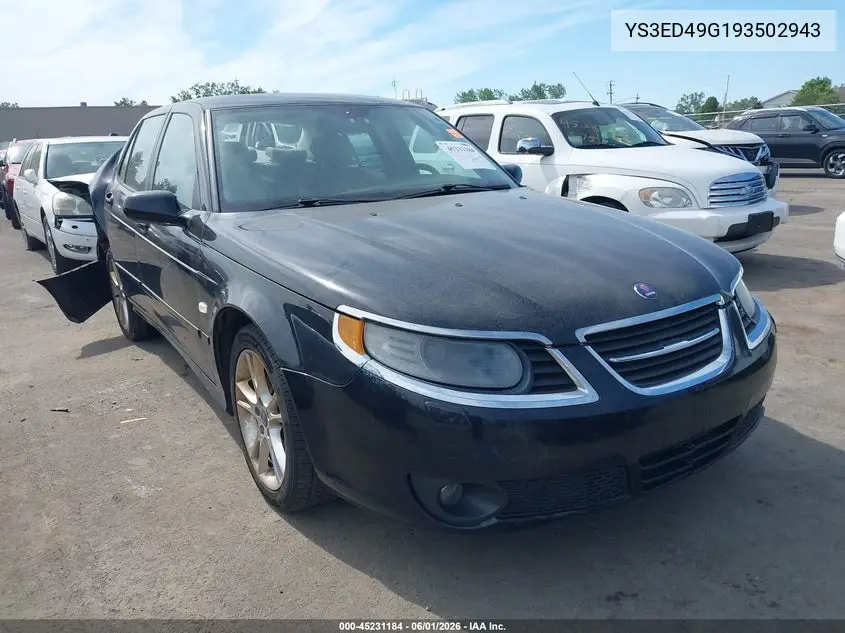 2009 Saab 9-5 2.3T VIN: YS3ED49G193502943 Lot: 45231184