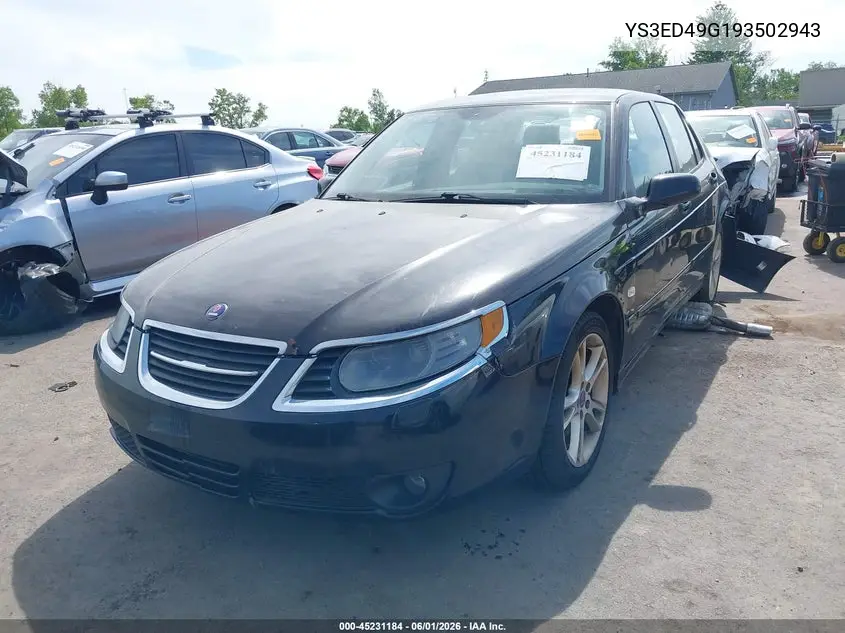 2009 Saab 9-5 2.3T VIN: YS3ED49G193502943 Lot: 45231184