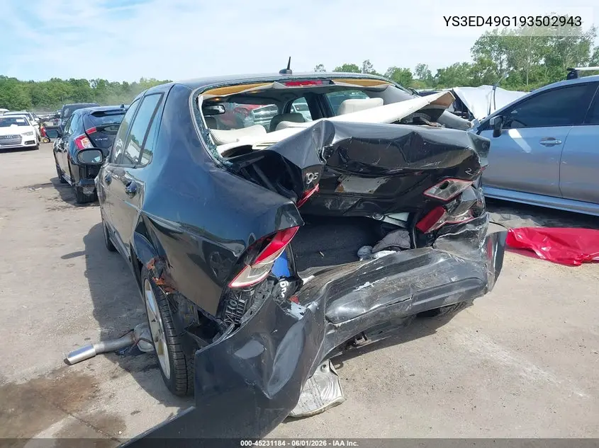 2009 Saab 9-5 2.3T VIN: YS3ED49G193502943 Lot: 45231184