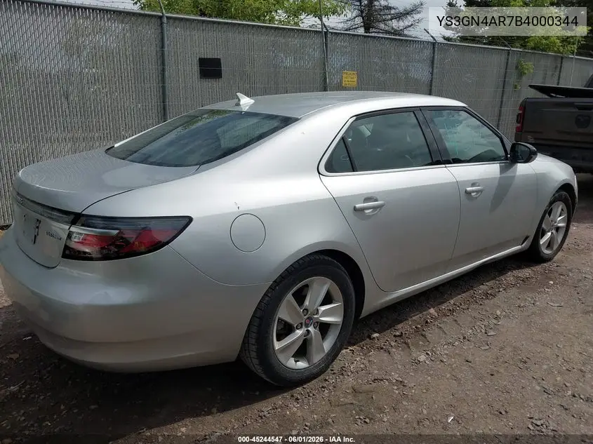 2011 Saab 9-5 Turbo4 VIN: YS3GN4AR7B4000344 Lot: 45244547