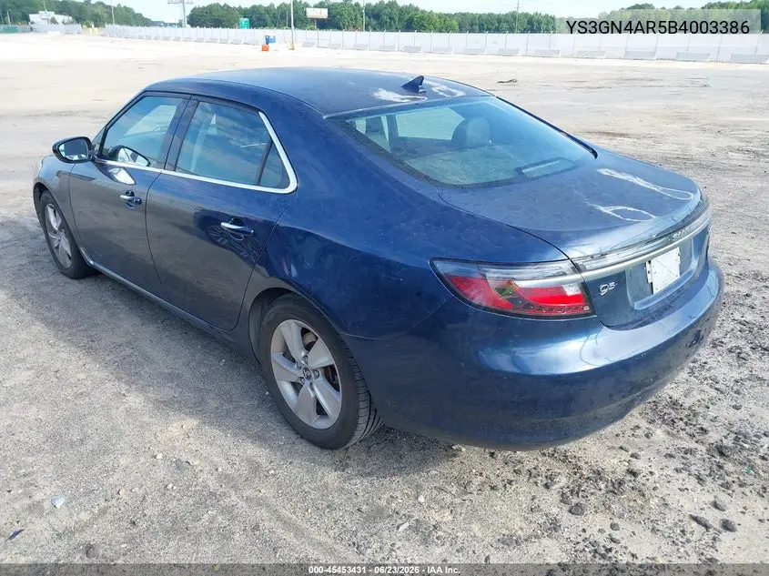2011 Saab 9-5 Turbo4 VIN: YS3GN4AR5B4003386 Lot: 45453431