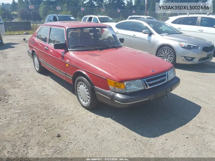 1990 Saab 900 S VIN: YS3AK35DXL5002656 Lot: 45681671