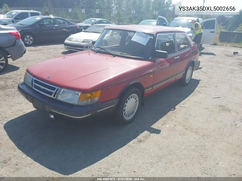1990 Saab 900 S VIN: YS3AK35DXL5002656 Lot: 45681671