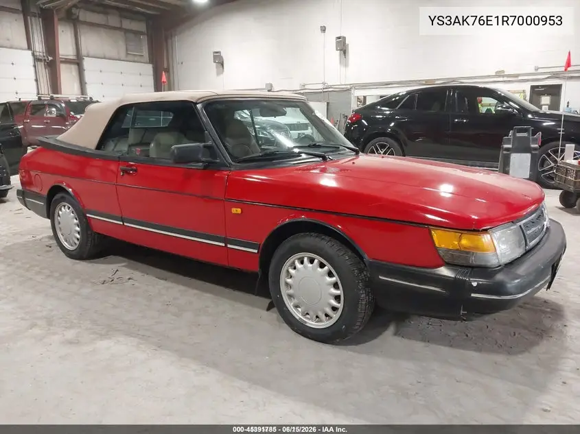 1994 Saab 900 S VIN: YS3AK76E1R7000953 Lot: 45391785
