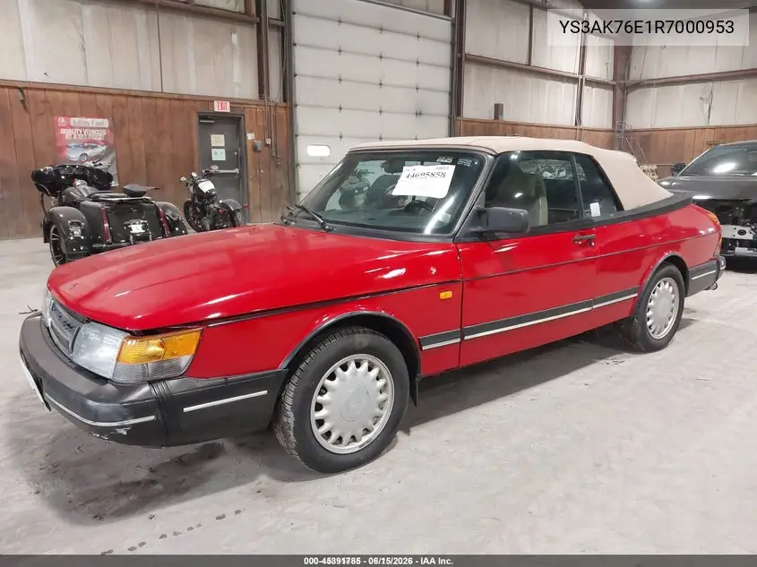 1994 Saab 900 S VIN: YS3AK76E1R7000953 Lot: 45391785