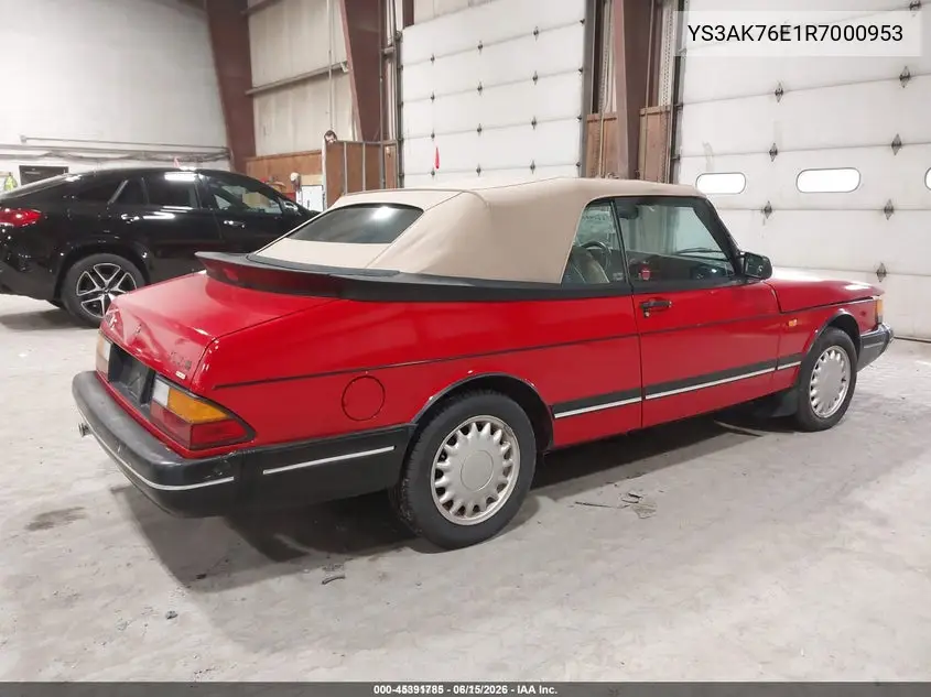 1994 Saab 900 S VIN: YS3AK76E1R7000953 Lot: 45391785