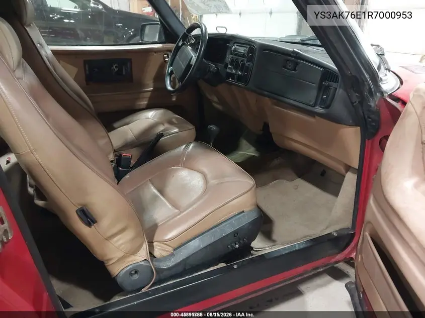 1994 Saab 900 S VIN: YS3AK76E1R7000953 Lot: 45391785