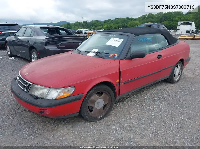 1995 Saab 900 Se Turbo VIN: YS3DF75N8S7000716 Lot: 45594450