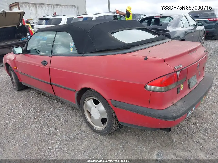 1995 Saab 900 Se Turbo VIN: YS3DF75N8S7000716 Lot: 45594450